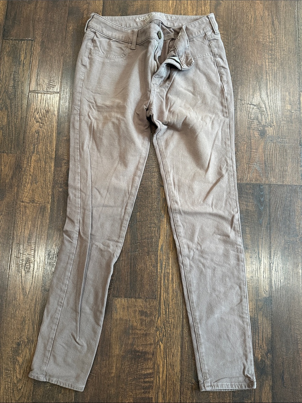 American Eagle Outfitters Slim Straight Chinos in Taupe Gray